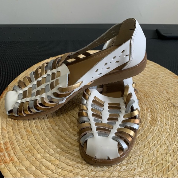 Jessica Brazil Made Genuine Leather Huarache Woven Sandals Size 7 - Picture 8 of 11